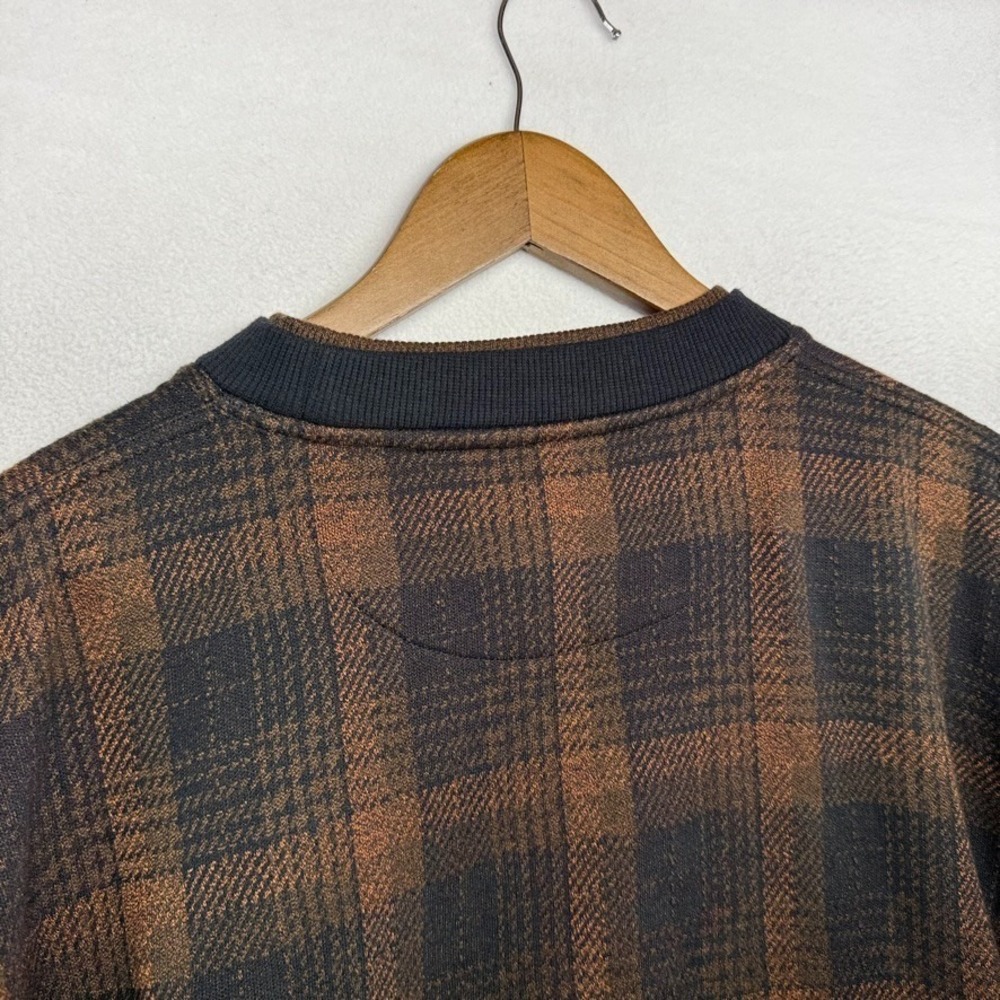 Vintage Knights Blank Sweatshirt Men's XL Brown Black Plaid Houndstooth 90s - Picture 10 of 11